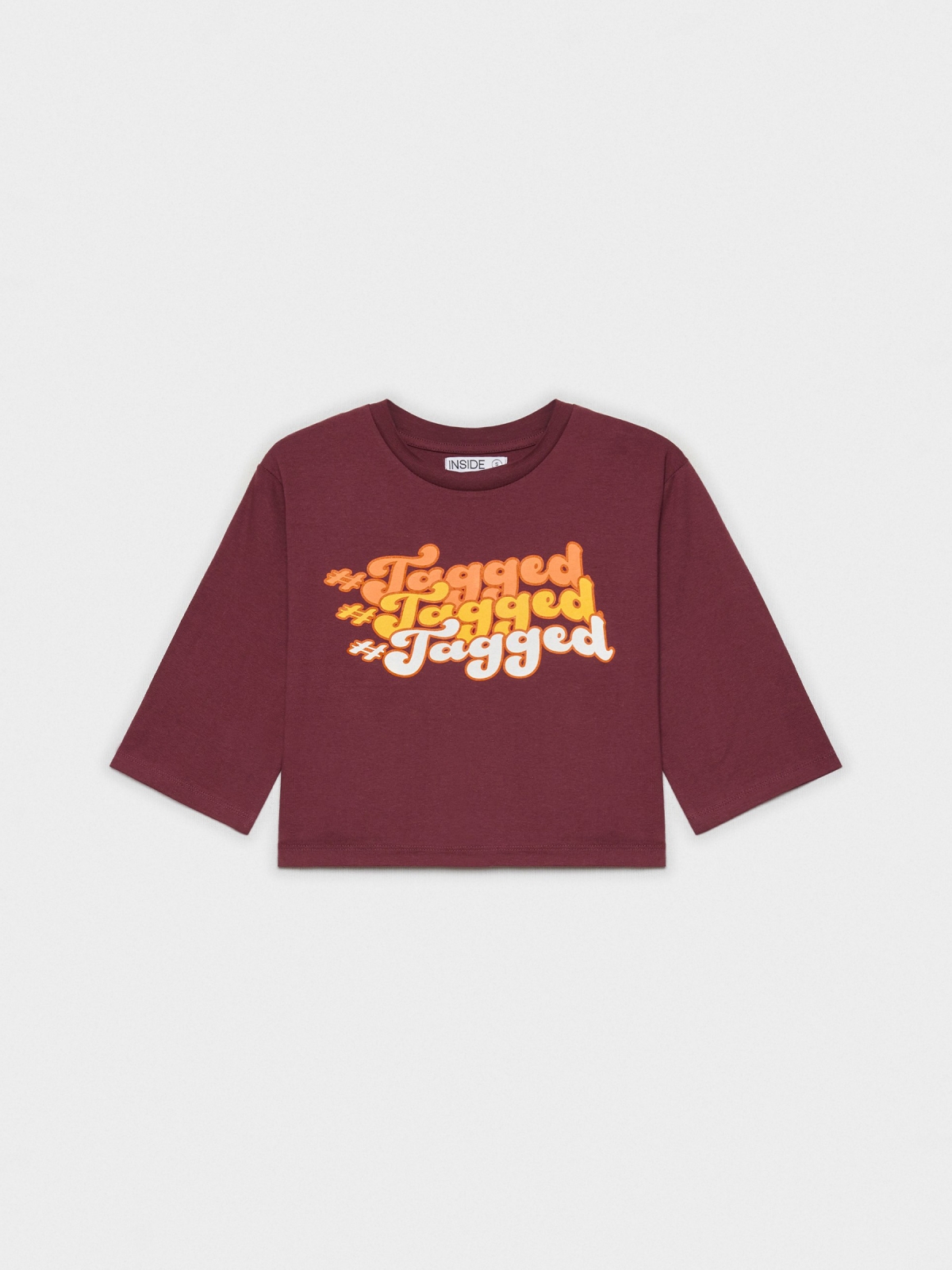  T-shirt with print burgundy front view