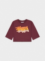 %Pto% Camiseta con estampado burdeos vista frontal
