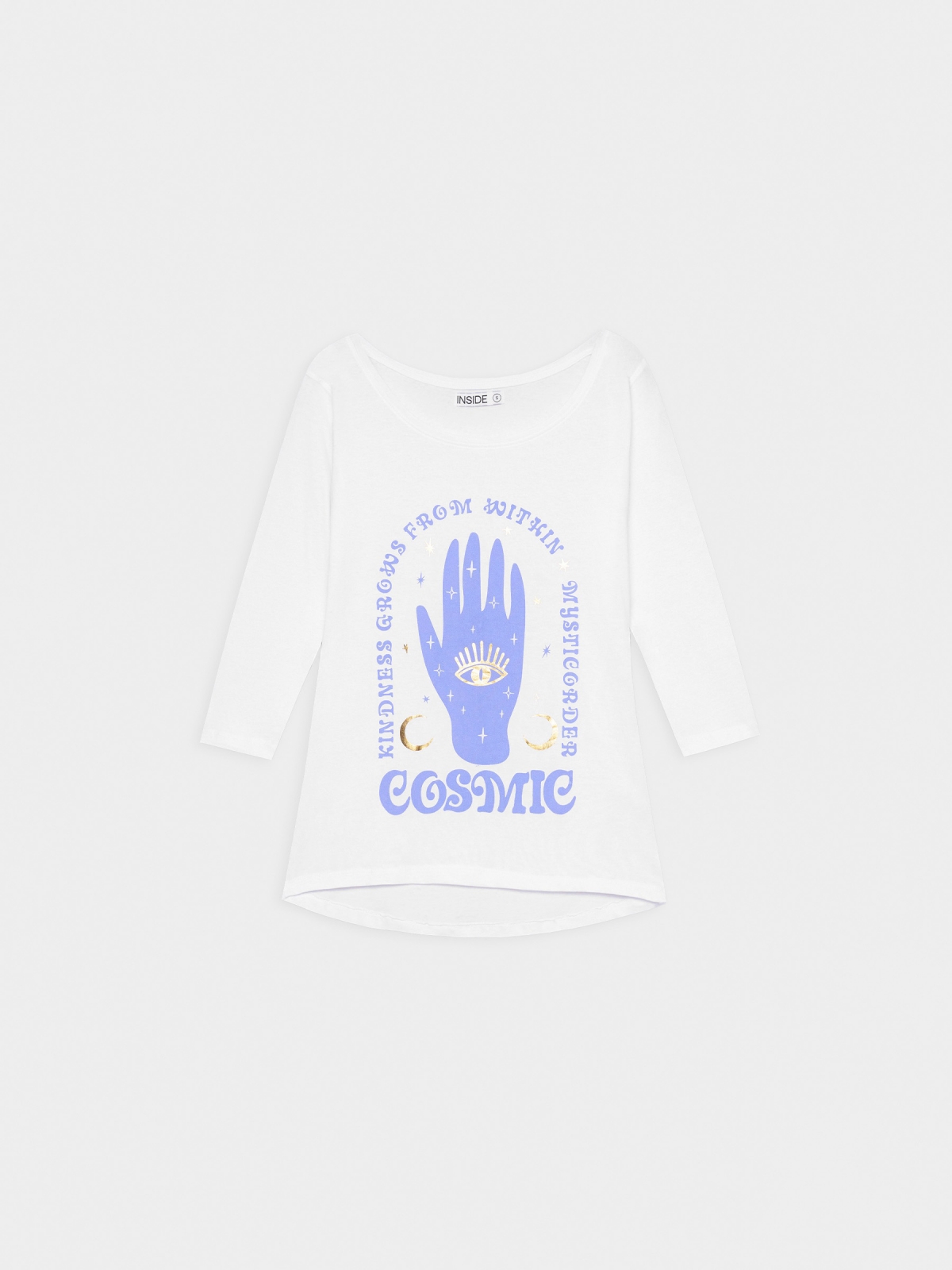  Cosmic print t-shirt white front view