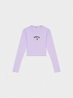 %Pto% T-shirt with embroidery lilac front view