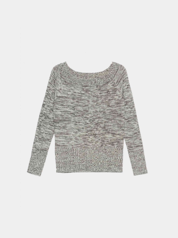  Marbled boat sweater melange grey front view