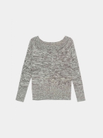 %Pto% Marbled boat sweater melange grey front view