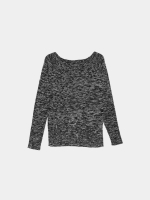 %Pto% Marbled boat sweater black front view