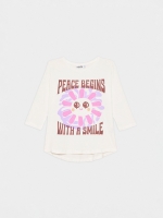 %Pto% Peace Begins T-shirt off white front view