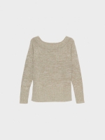 %Pto% Marbled boat sweater beige front view