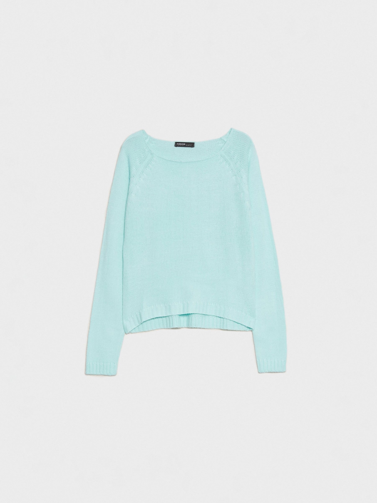  Basic crew neck sweater blue front view