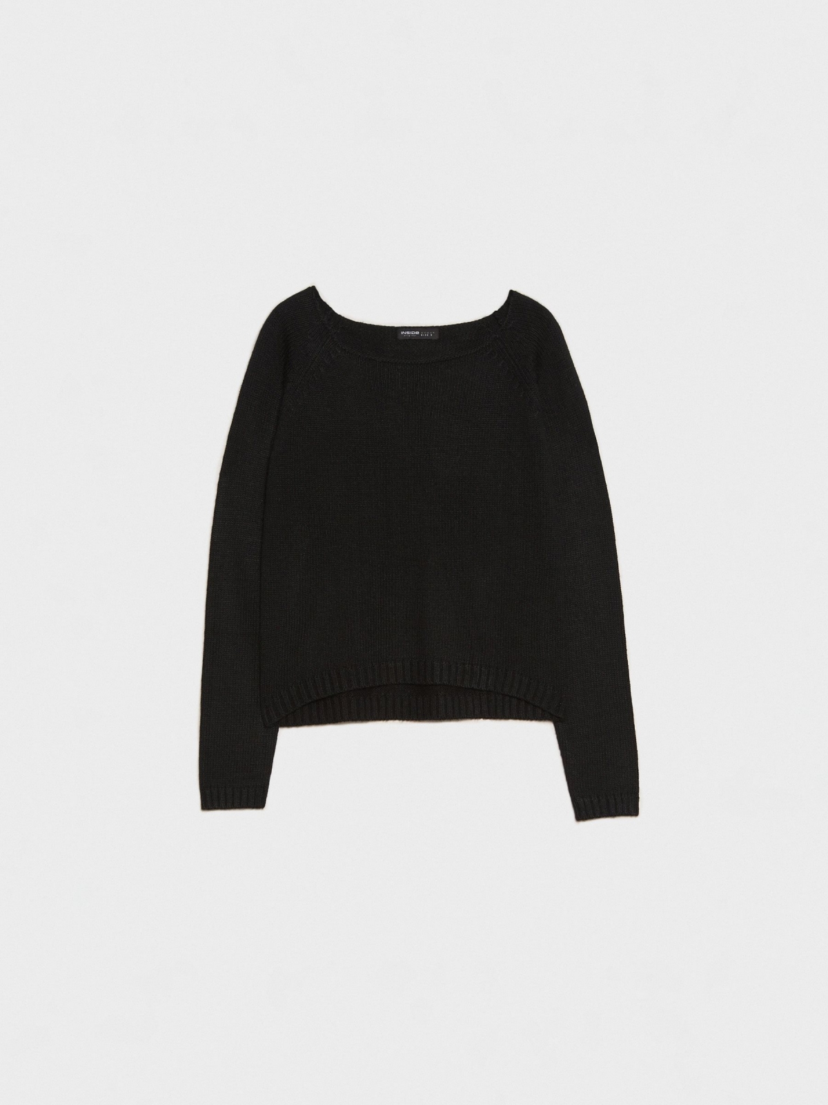  Basic crew neck sweater black front view