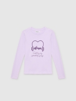 %Pto% Long sleeve black graphic t-shirt buganvilla front view