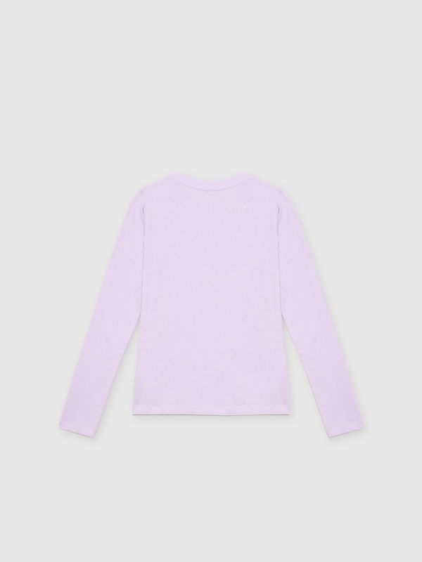 Camiseta manga larga negra gráfico buganvilla vista trasera