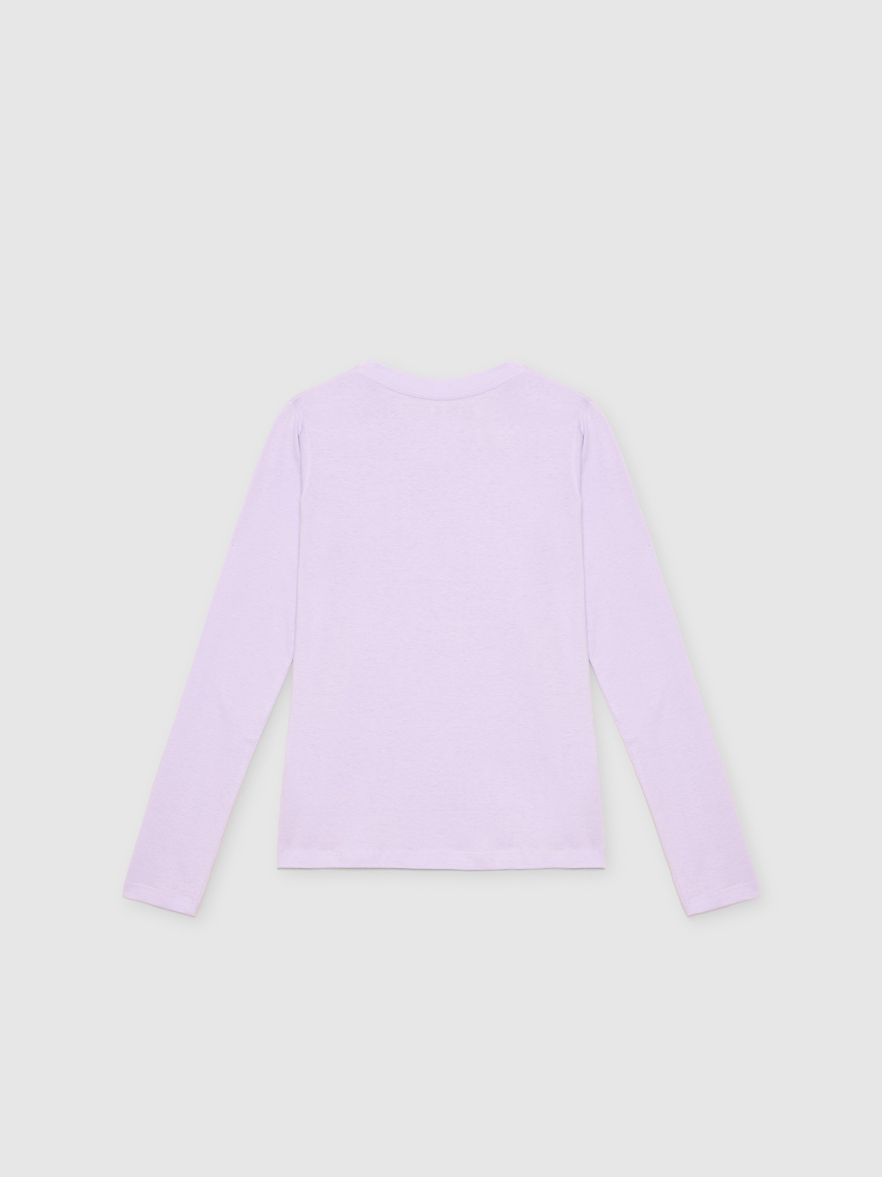 T-shirt gráfica preta de manga comprida buganvília vista meia frontal