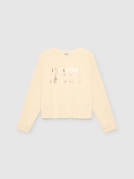 %Pto% Black long sleeve t-shirt with graphic sand front view