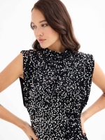 %Pto% Vestido mini de lantejoulas preto preto