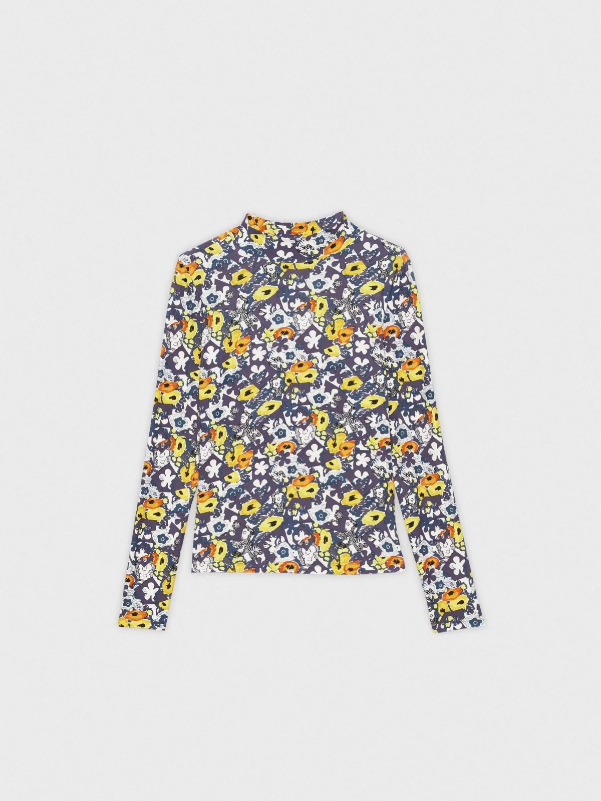 Perkins floral print slim T-shirt multicolor detail view