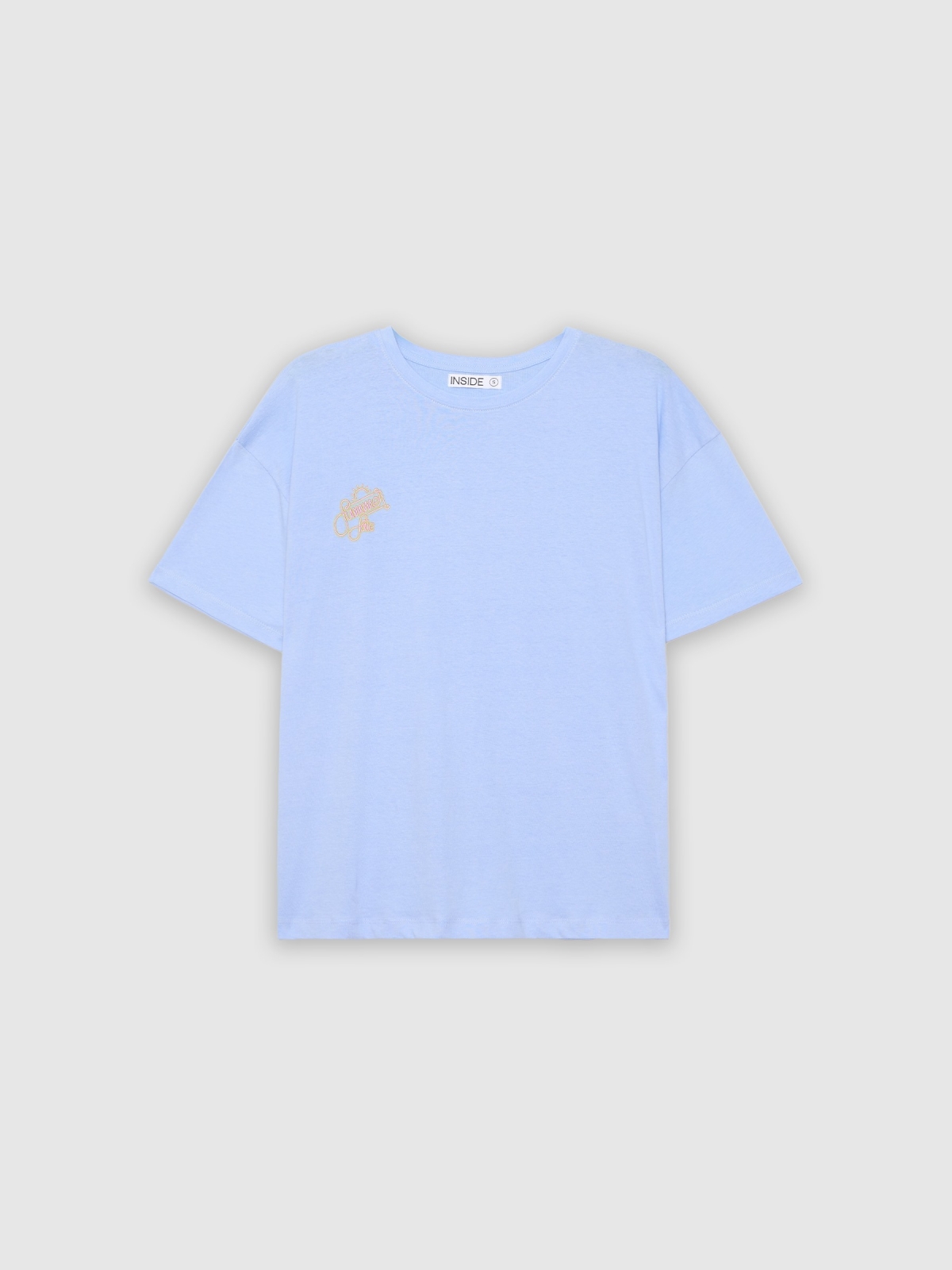  Flamingo oversize t-shirt blue front view