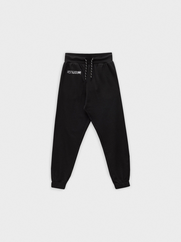 Pantalón jogger negro vista detalle