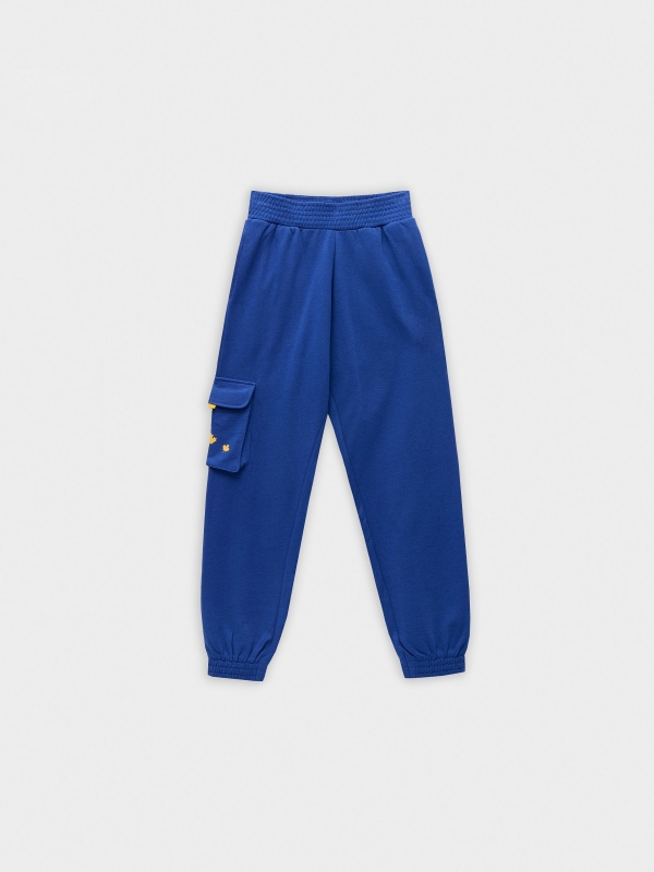 Jogger pants indigo blue detail view