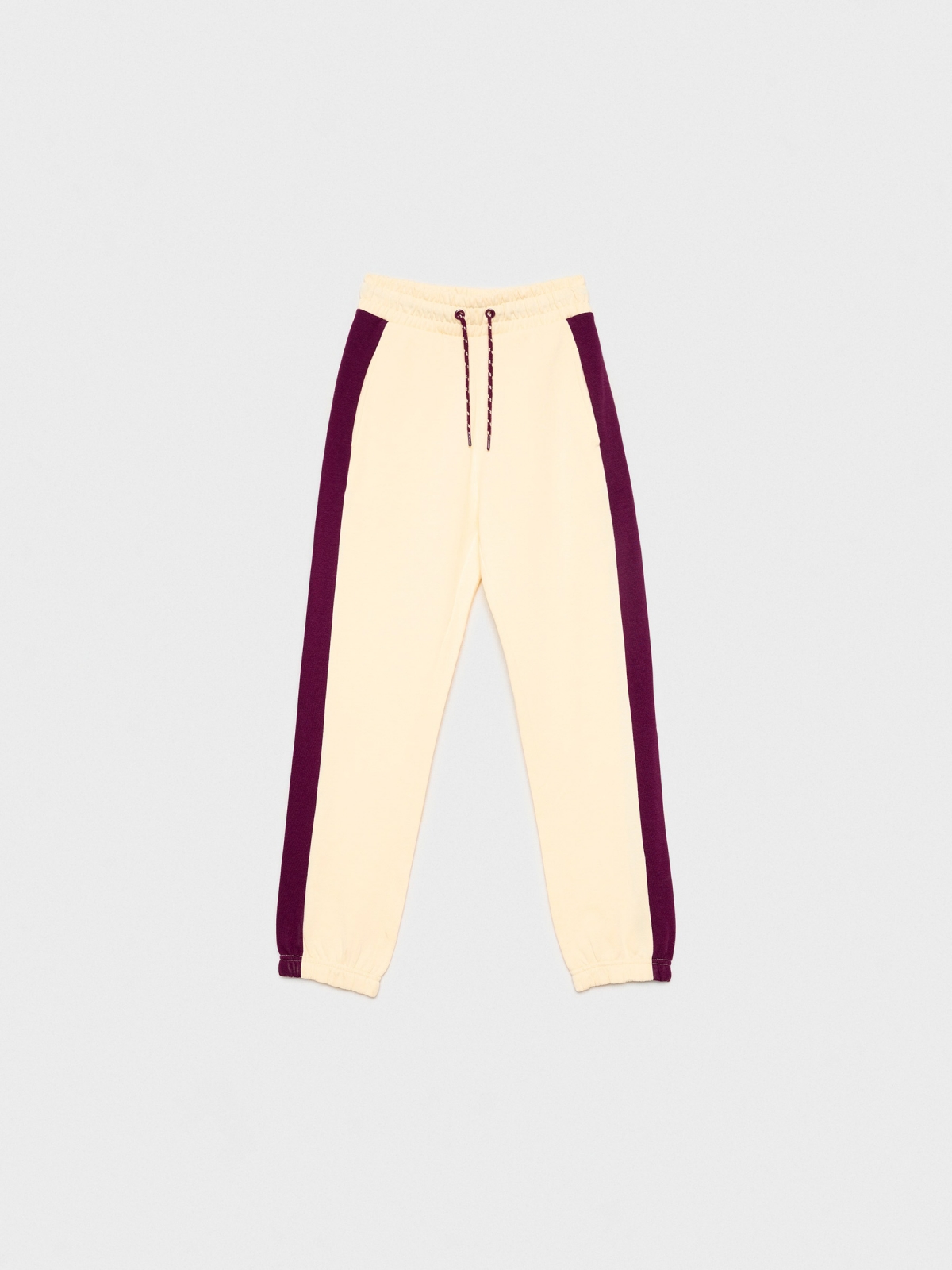 Two-tone joggers sand detail view