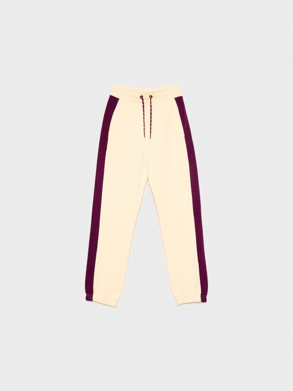 Two-tone joggers sand detail view