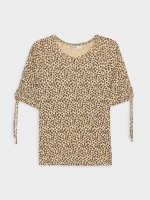 %Pto% Camiseta de lazos marrón claro