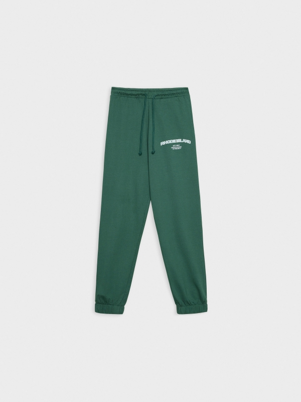 Jogger pants dark green detail view