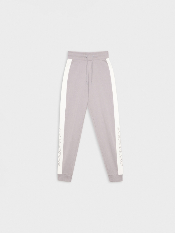 Plush jogger pants dark grey detail view