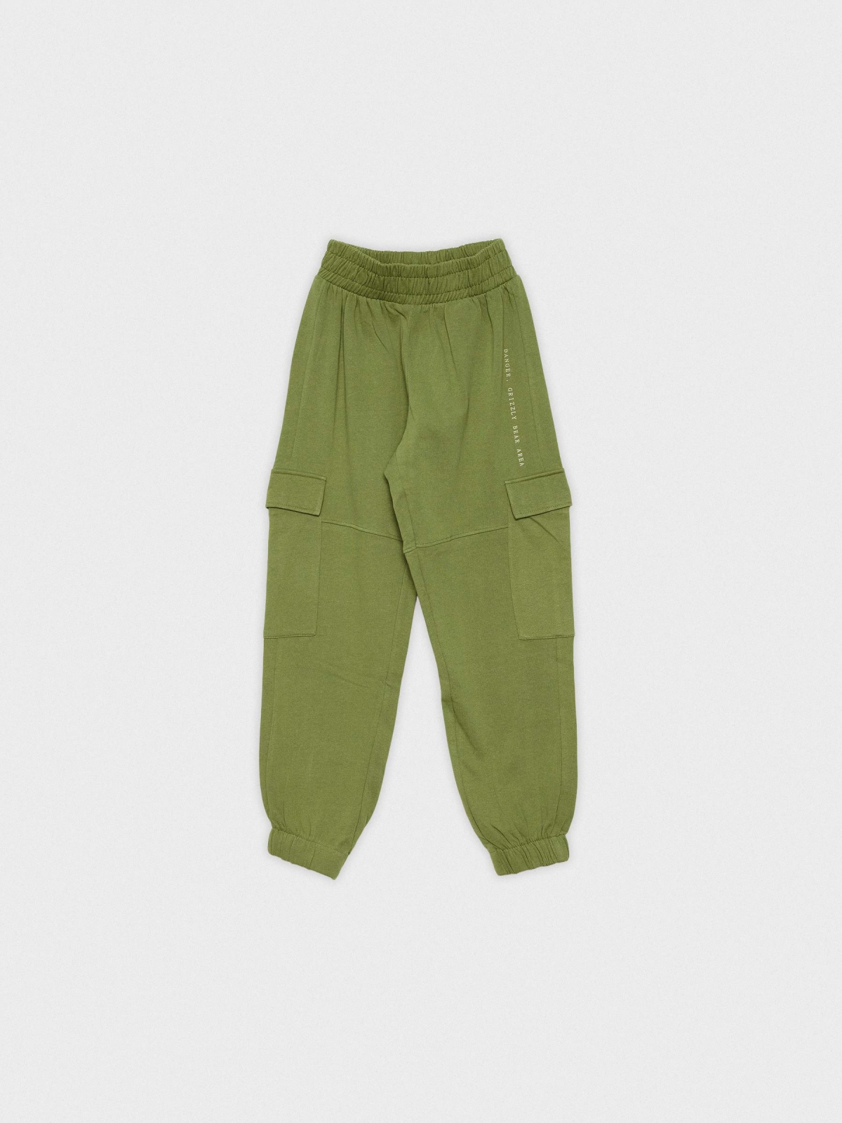 Multipocket jogger pants khaki detail view