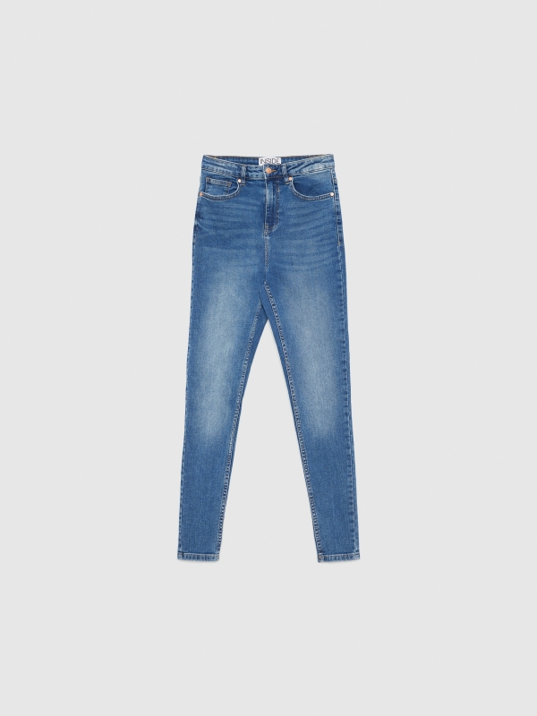  Jeans skinny cintura alta azul vista frontal