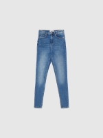 %Pto% High rise skinny jeans blue front view