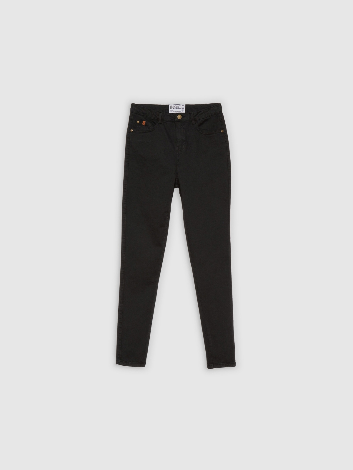  Pantalón skinny color liso negro vista frontal