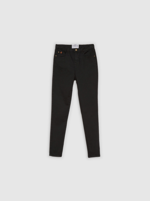  Pantalón skinny color liso negro vista frontal