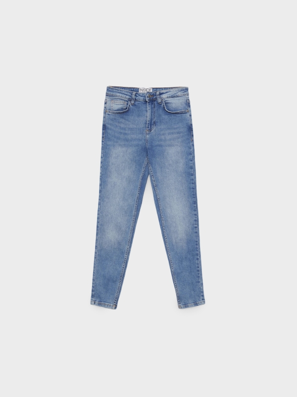  Basic mid-rise skinny jeans blue front view