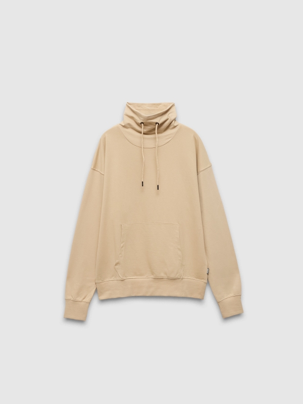  Black crewneck sweatshirt sand front view
