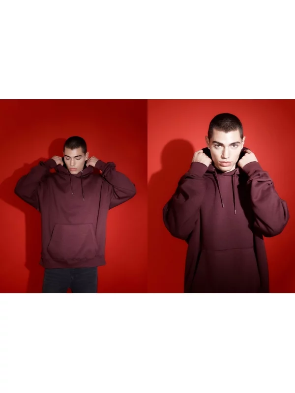  Basic hooded sweatshirt burgundy