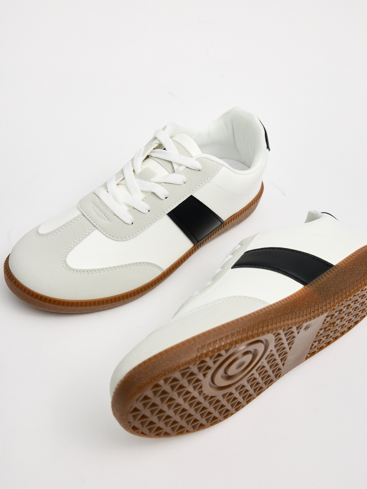 Zapatillas bajas retro blancas blanco vista detalle