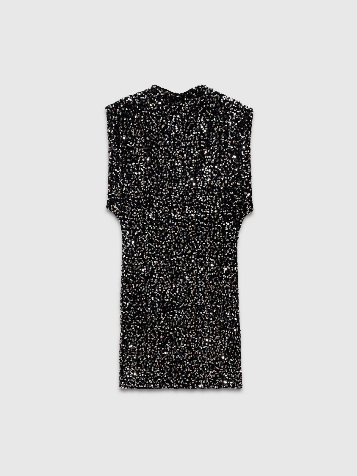 Black sequin mini dress black detail view