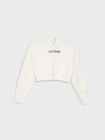 %Pto% Sweatshirt com capuz bege vista frontal