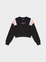 %Pto% One Day cropped sweatshirt black front view