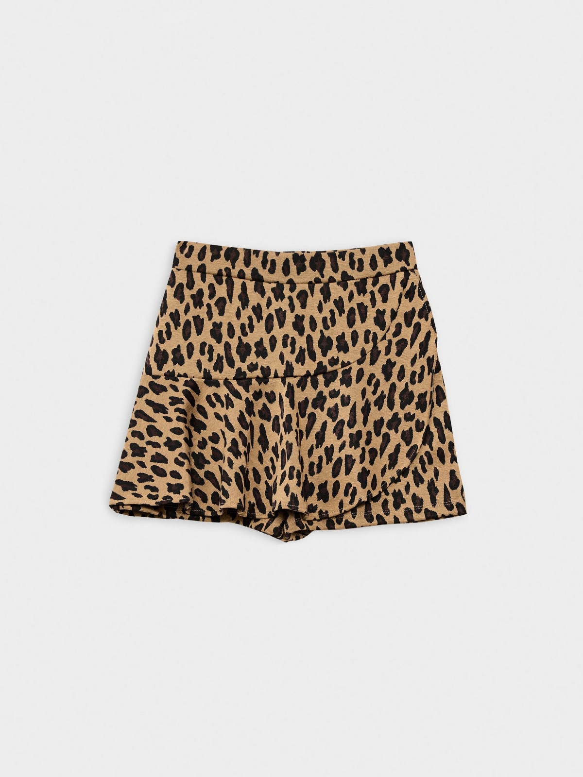  Leopard print skort cinnamon front view