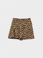 %Pto% Saia calça com estampa de leopardo canela vista frontal