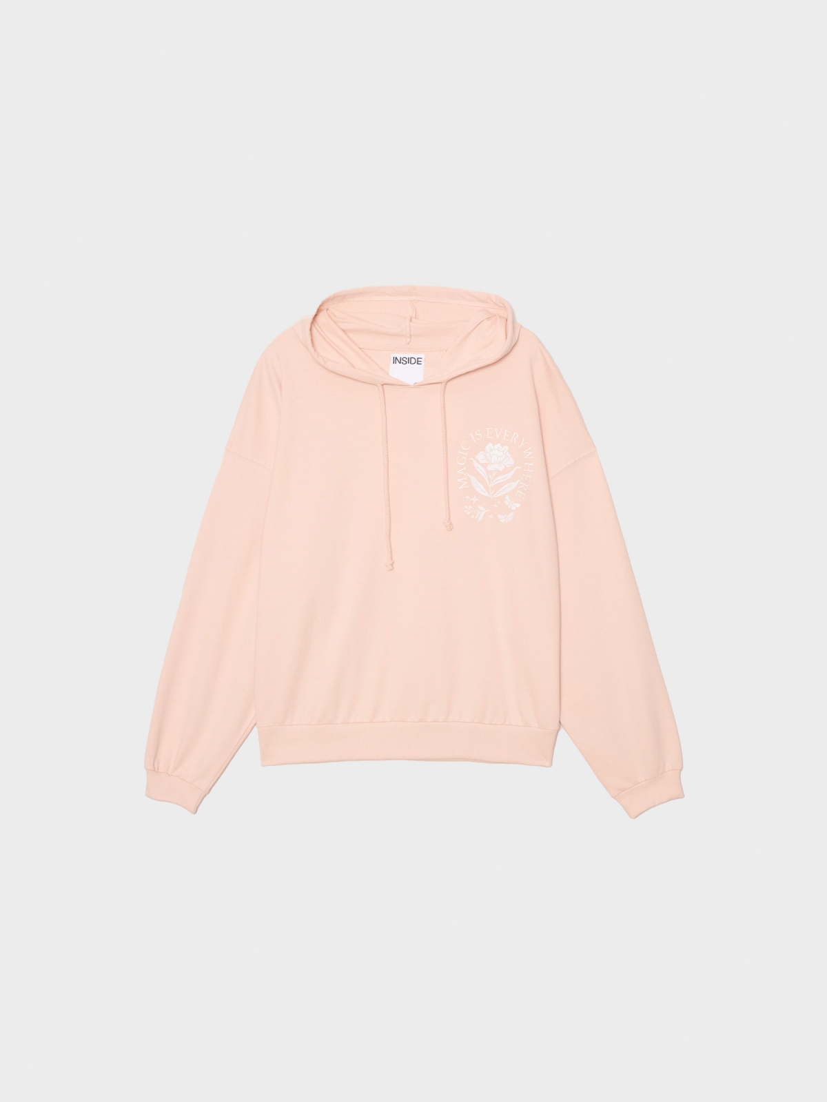  Kangaroo sweatshirt with print light pink front view