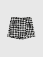 %Pto% Buttoned skort black front view