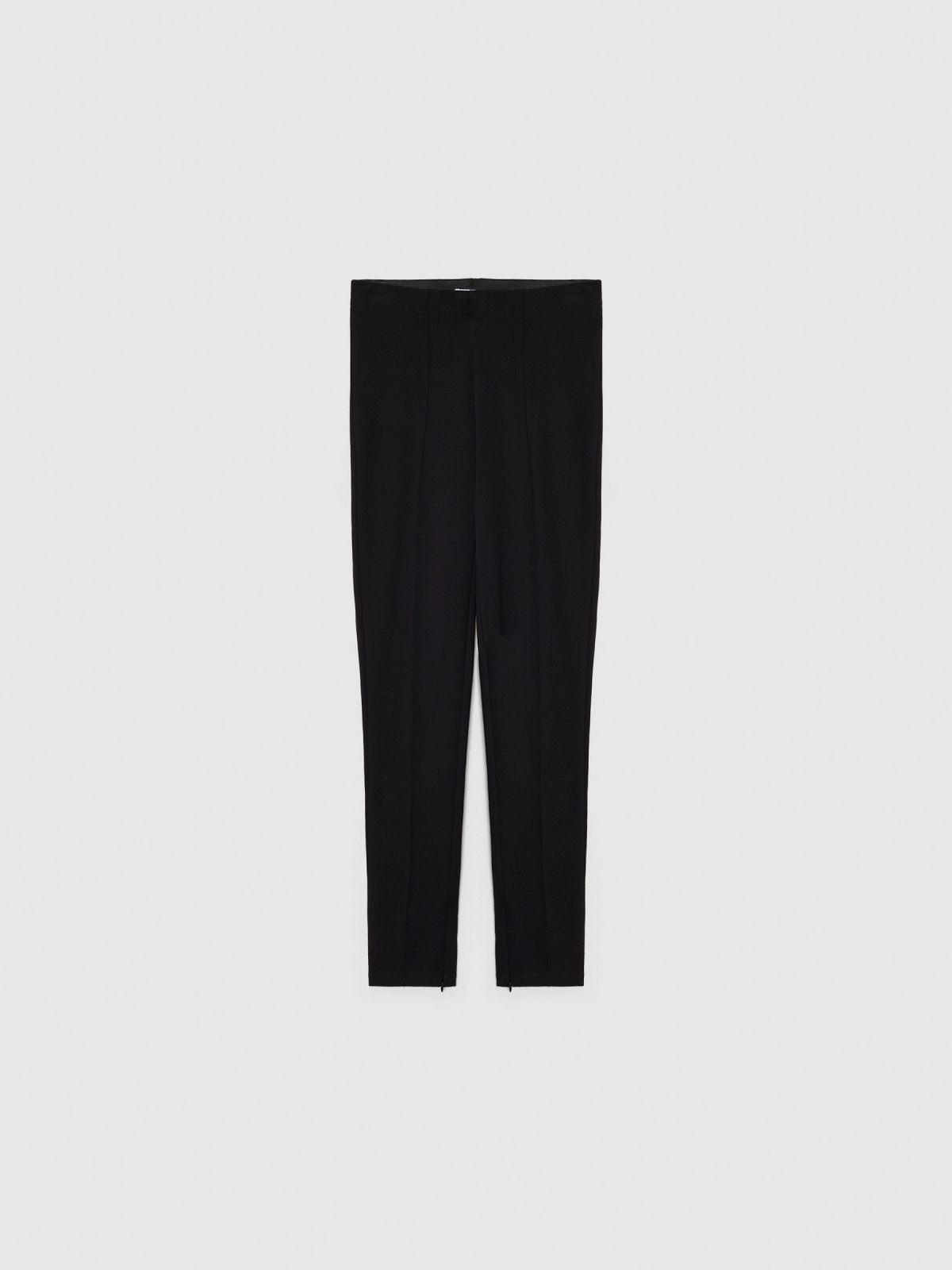  Knitted leggings with black slit black front view