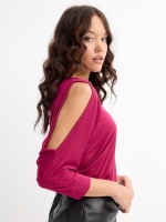 %Pto% Fluid T-shirt with open sleeves garnet