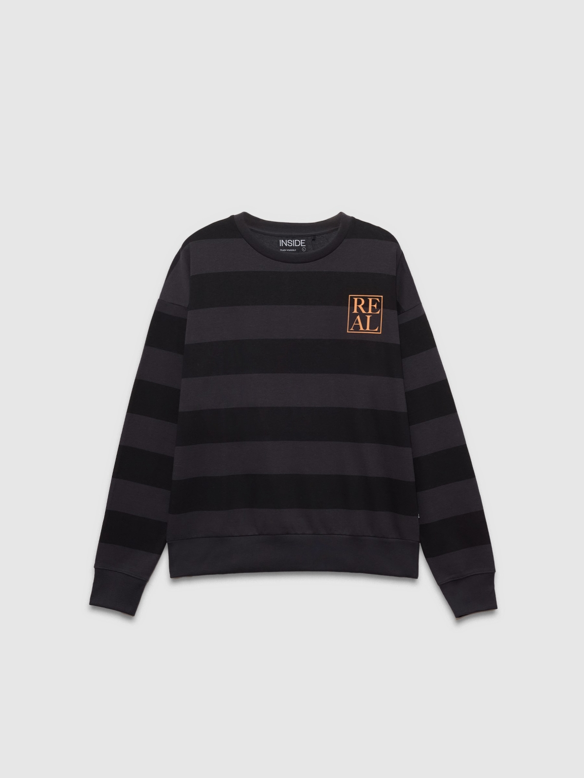 Real striped crewneck sweatshirt