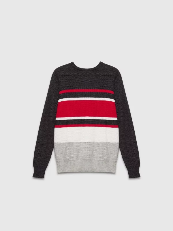  Striped print jersey black front view