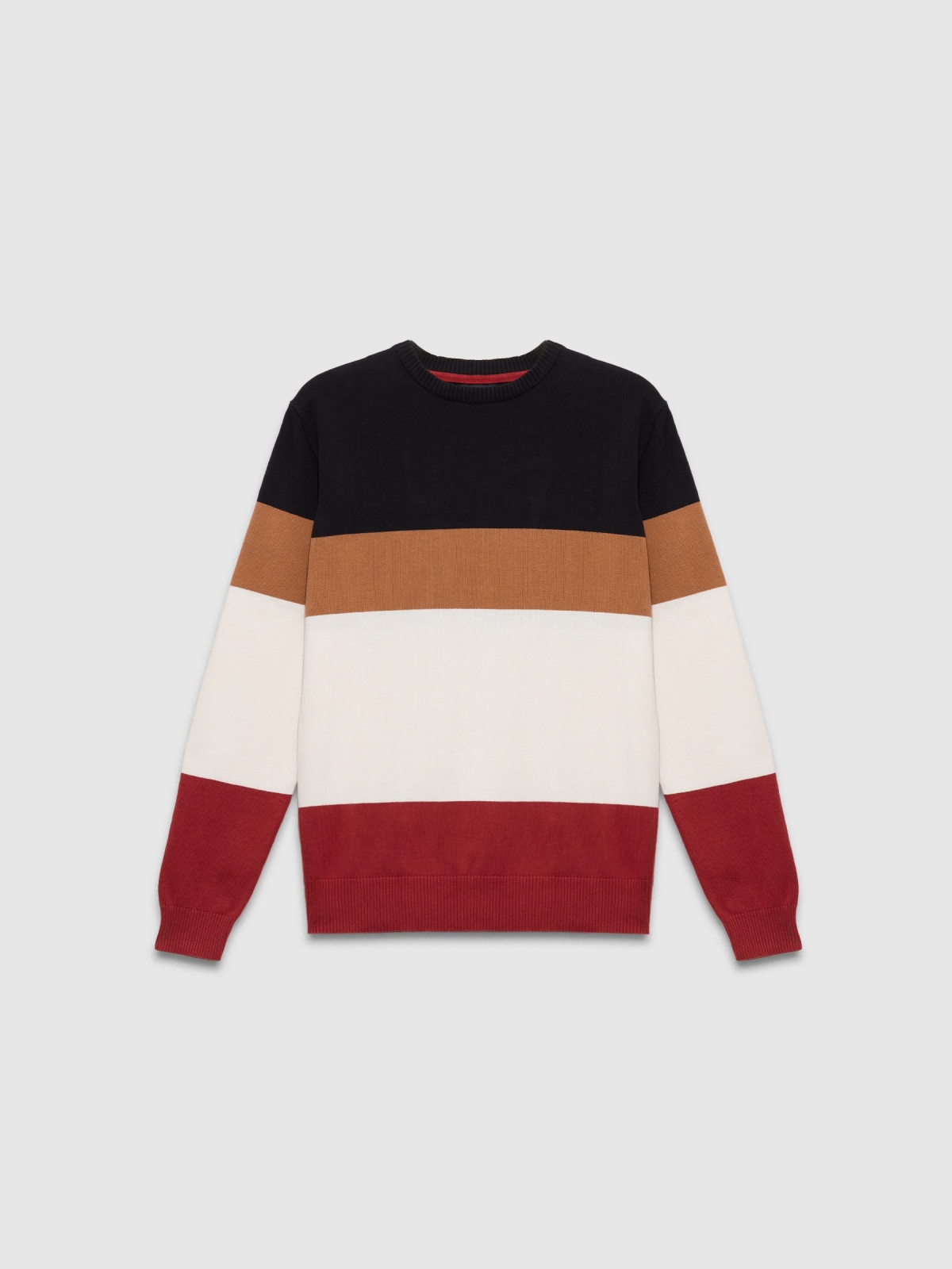 Colour block knitted jumper