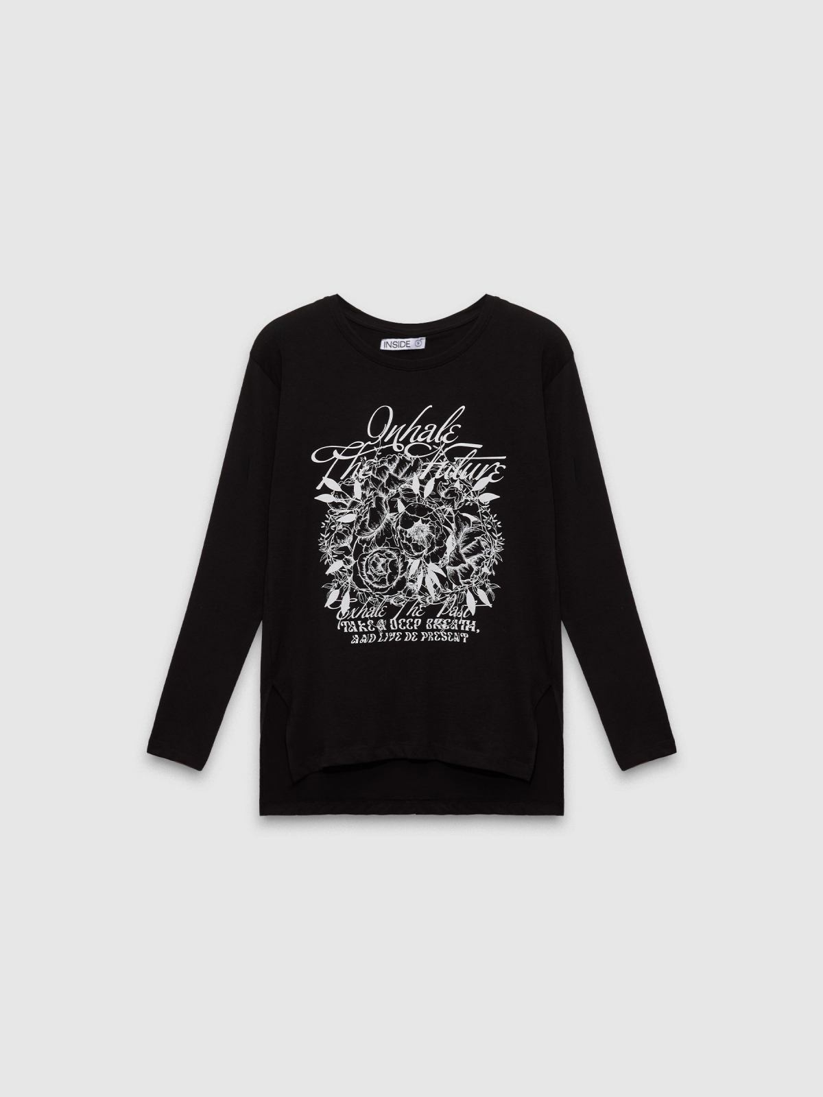 Long sleeve black graphic t-shirt