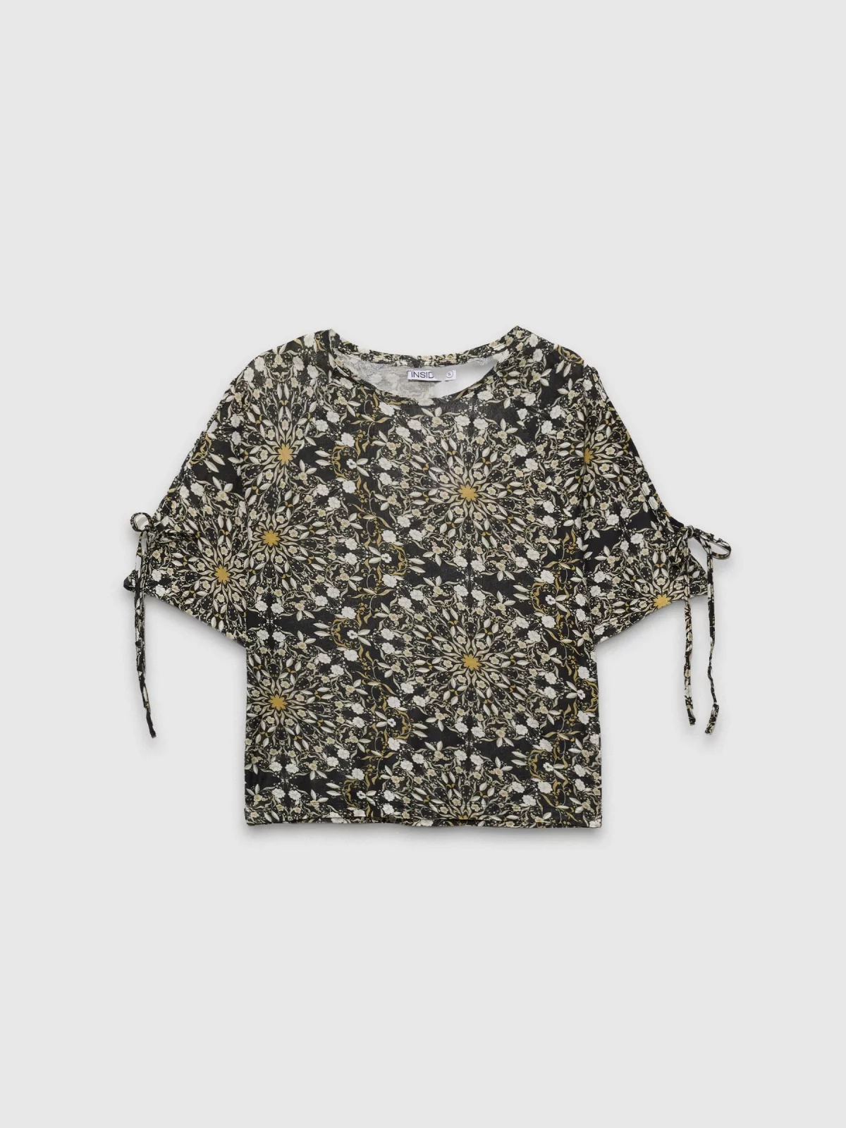  Short-sleeve printed bow t-shirt multicolor front view