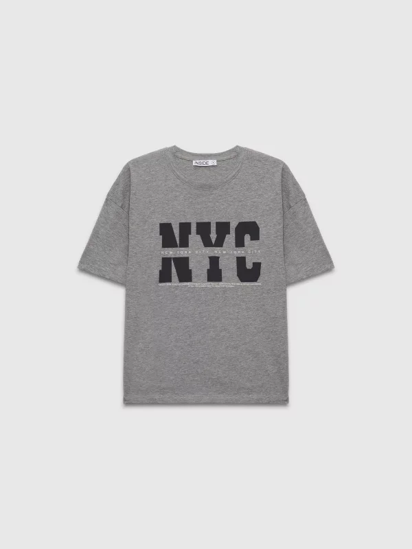  Short sleeve NYC t-shirt medium melange front view