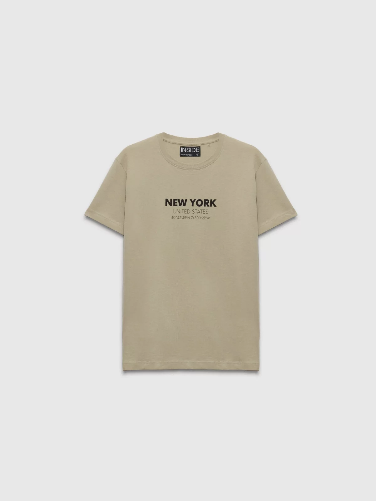  Camiseta manga corta New York verde grisáceo vista frontal